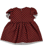 Rochita eleganta bebe, Baby, bumbac, broderie, fete, rosu cu negru